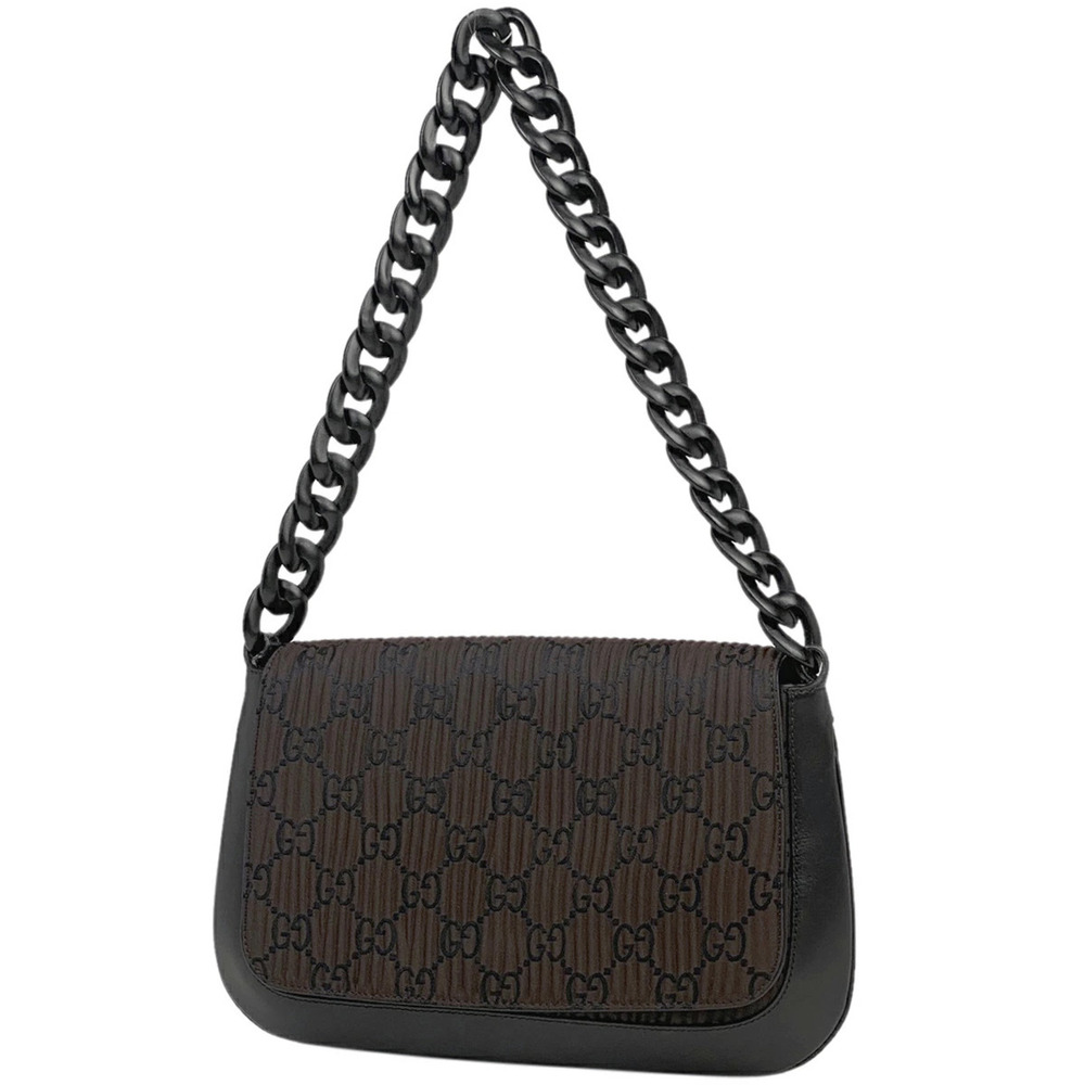 Gucci GG chain shoulder bag Pleaty brown